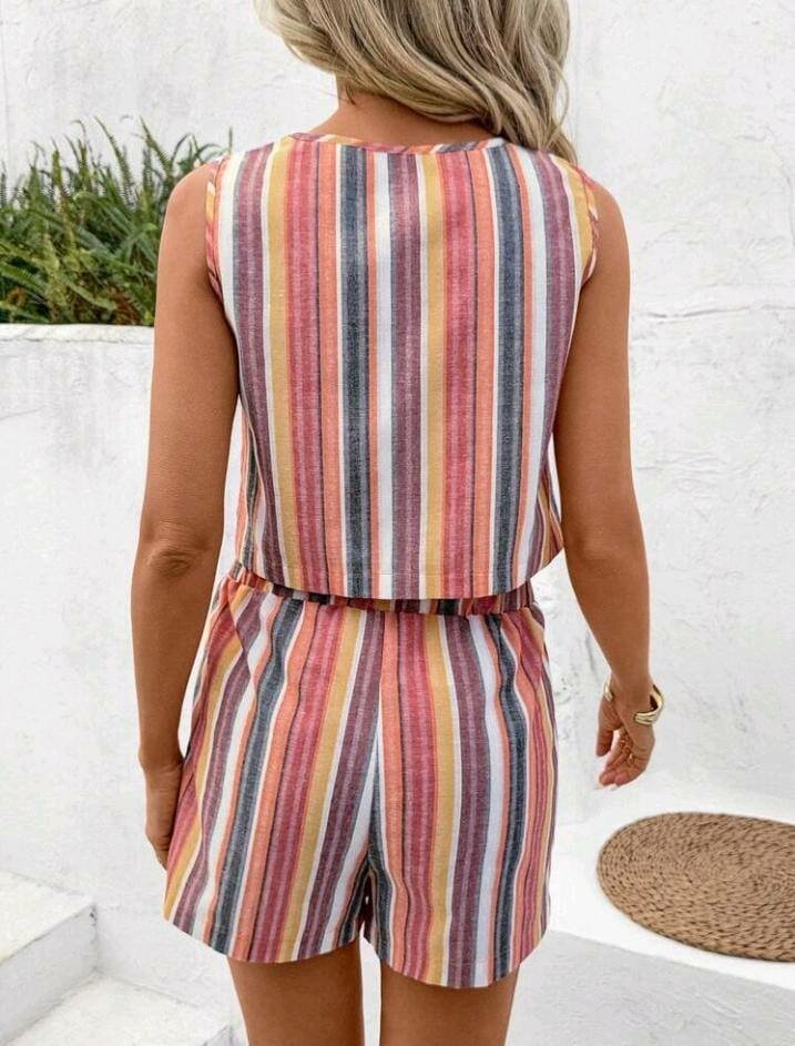 Set rayé d'été décontracté