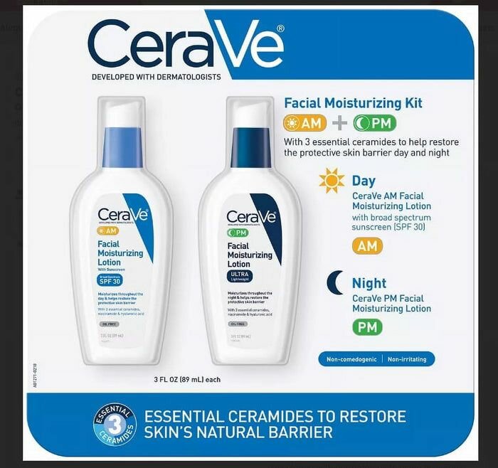 Cerave AM and PM facial moisturising lotions.
