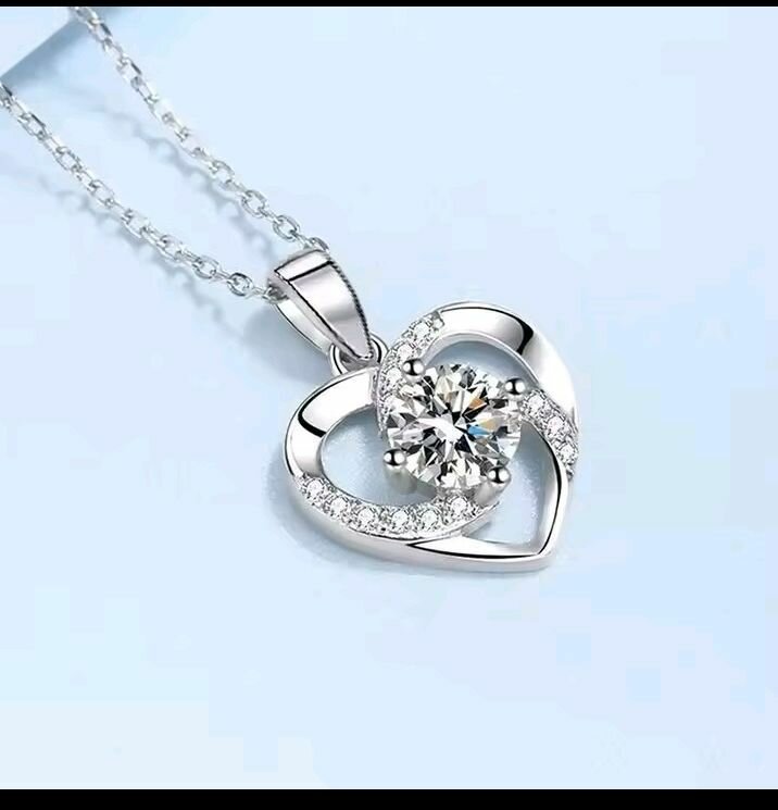 Collier Coeur Argent Zircon