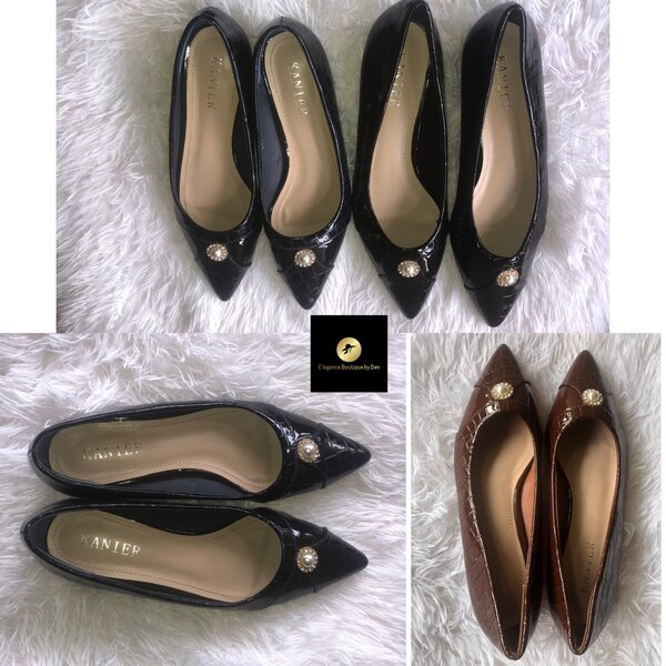 Ballerines en cuir verni chic