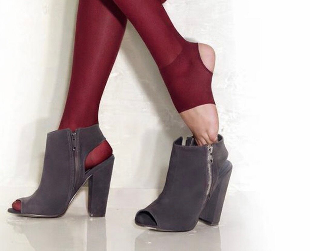 Collant bas bordeaux élégant