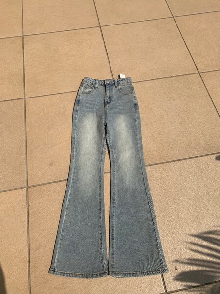 pantalon jean patte d eph shein