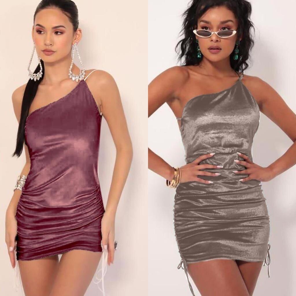 Robe Satinée Asymétrique Élégante