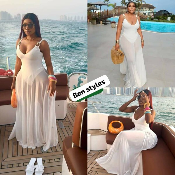 Robe longue blanche glamour