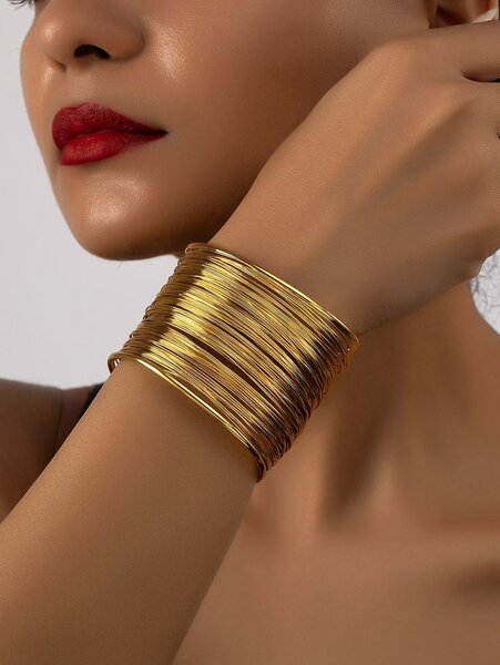 Bracelet manchette doré pour femme