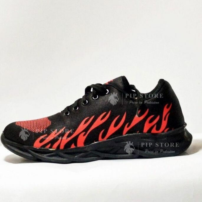 Man's Rubber comfortable shoes red fire