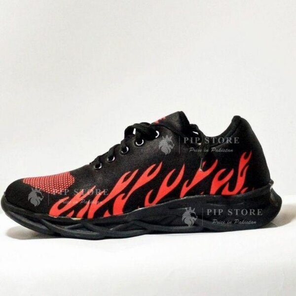 Man's Rubber comfortable shoes red fire