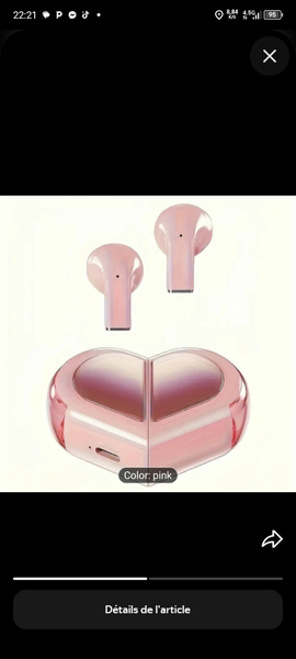 Écouteurs Sans Fil Rose