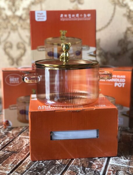 1.7L Super Heat Resistant Premium Glass Pot, Luxury Cooking