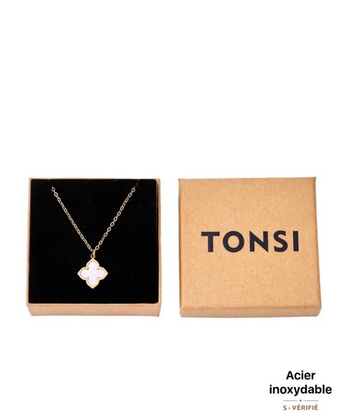 Collier Trèfle Acier Inoxydable