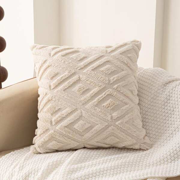 Coussin décoratif texturé beige