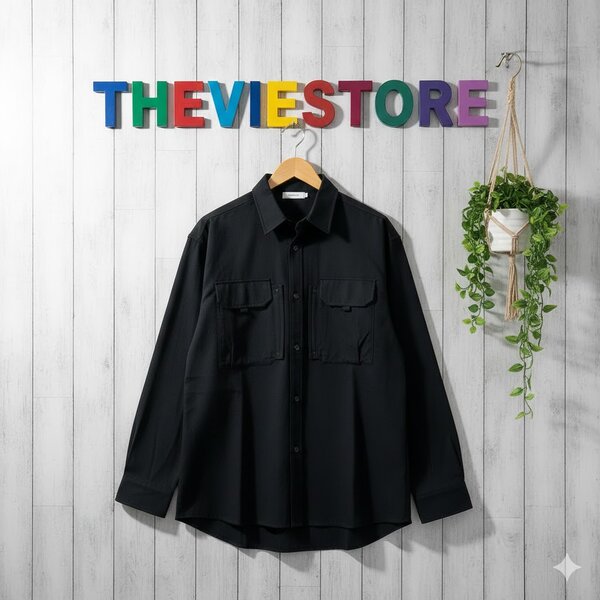 Chemise Noire Élégante Homme