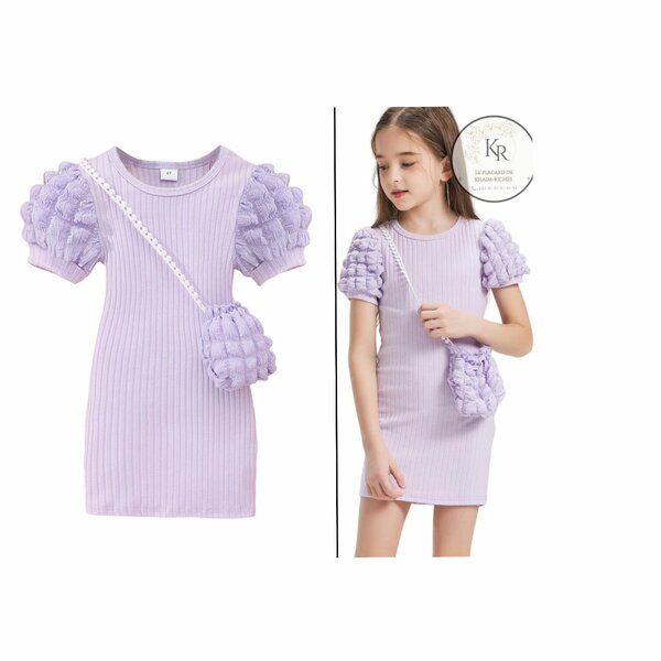 Robe moulante et sac sur le côté pour fillette