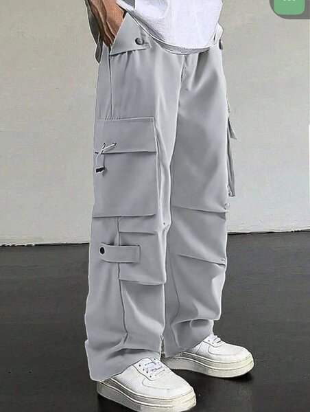 Pantalon cargo ample gris