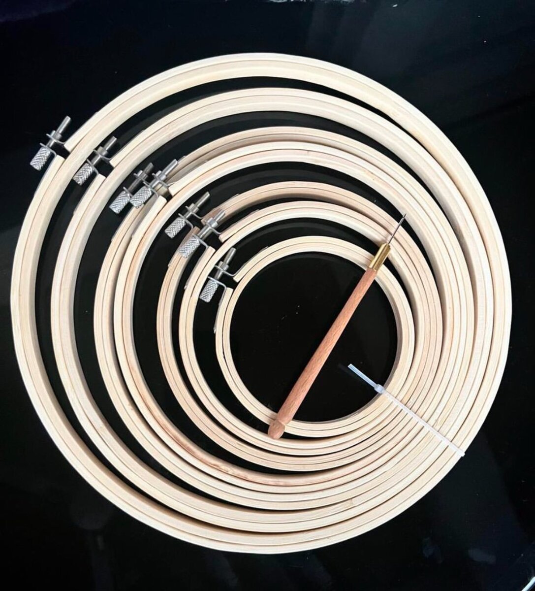 Embroidery hoop and needle