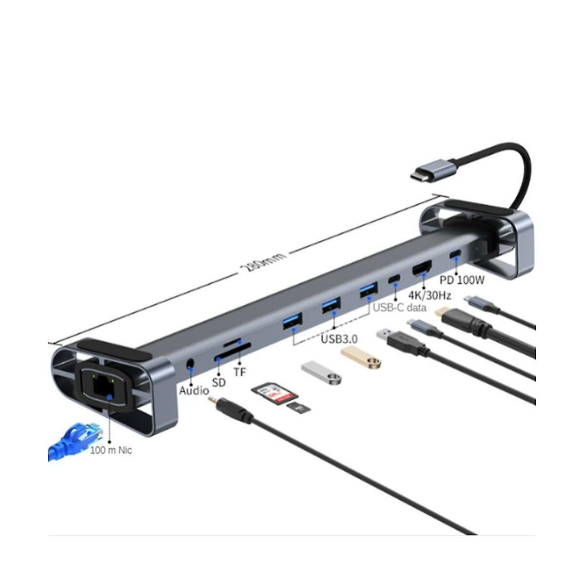 Adaptateur 10 en 1 Type C Pro