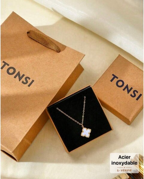 Collier Trèfle Acier Inoxydable