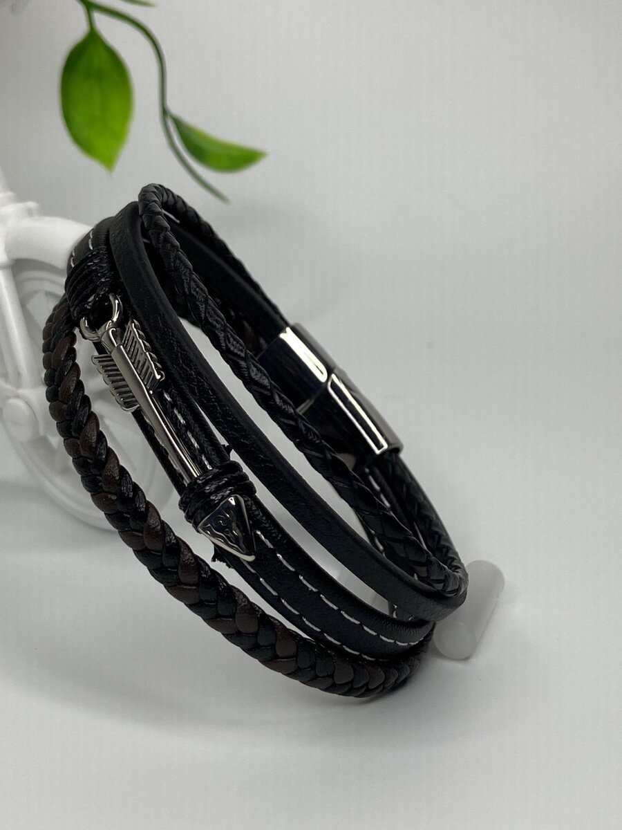 Elegant Leather -Steel Wristwear