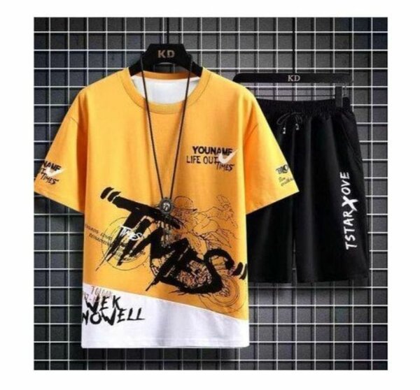 T-shirt homme graphique jaune