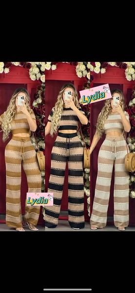 Ensemble Tricot Rayé Femme