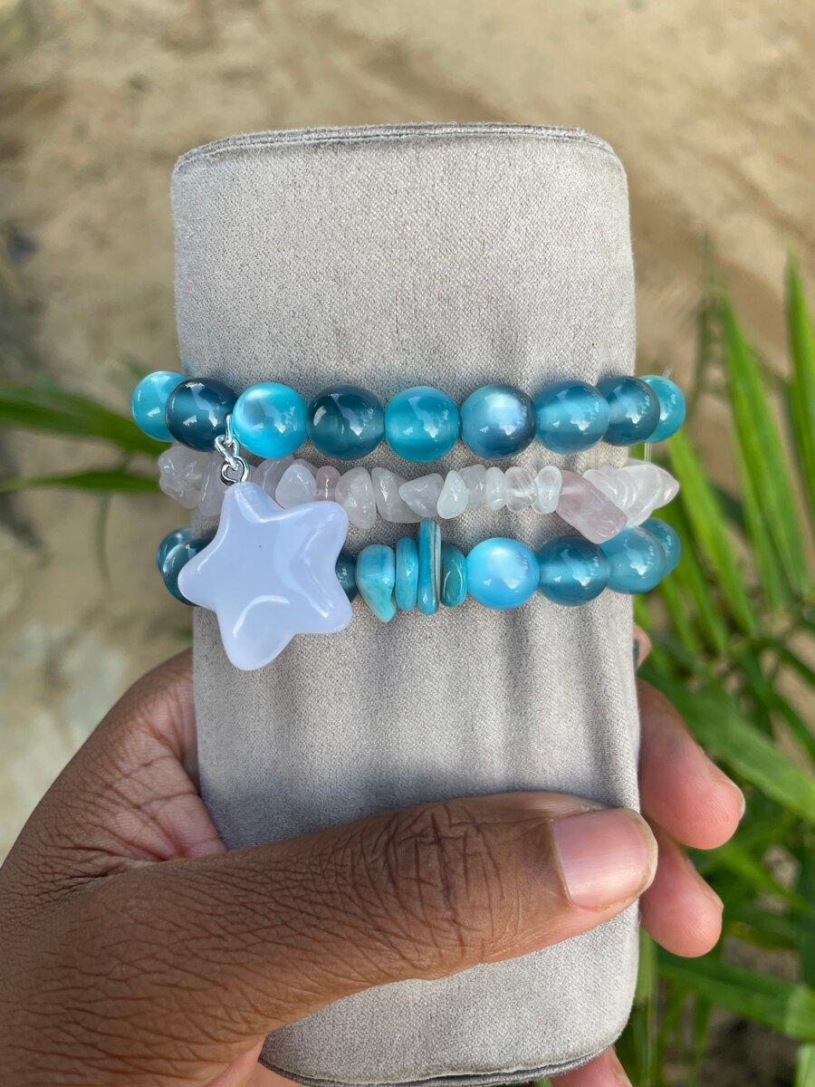 Bracelet en perle bleu