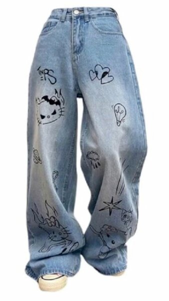 Jean large décontracté imprimé