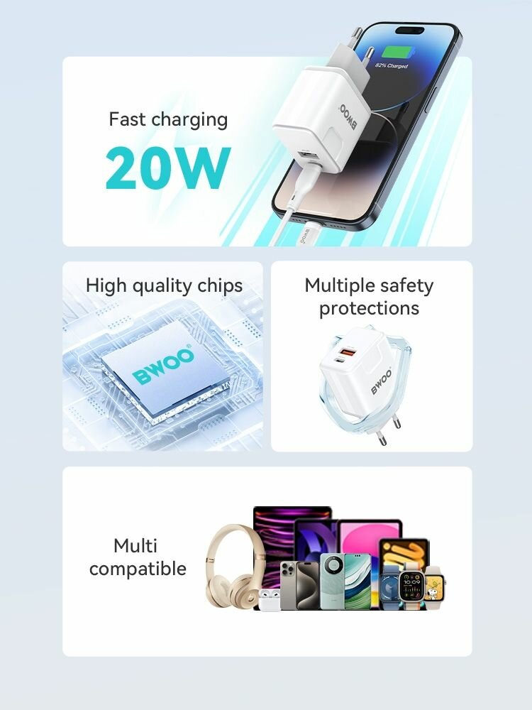 BWOO Chargeur Iphone 20W