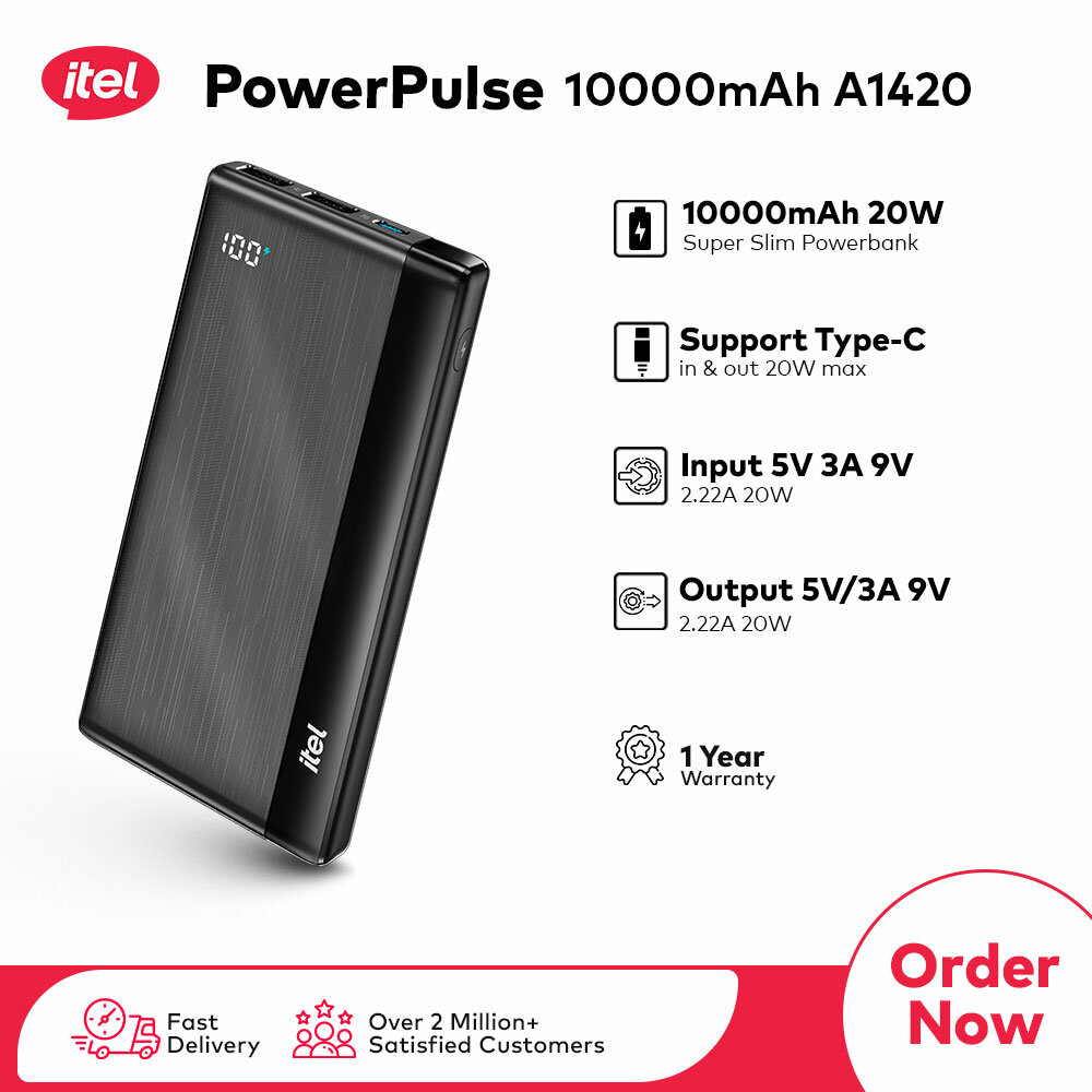 Itel PowerPulse 10000mAh Powerbank
