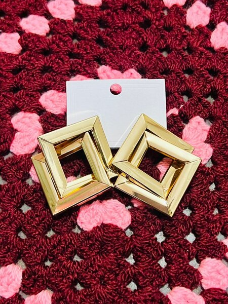 Boucles d'oreilles géométriques dorées