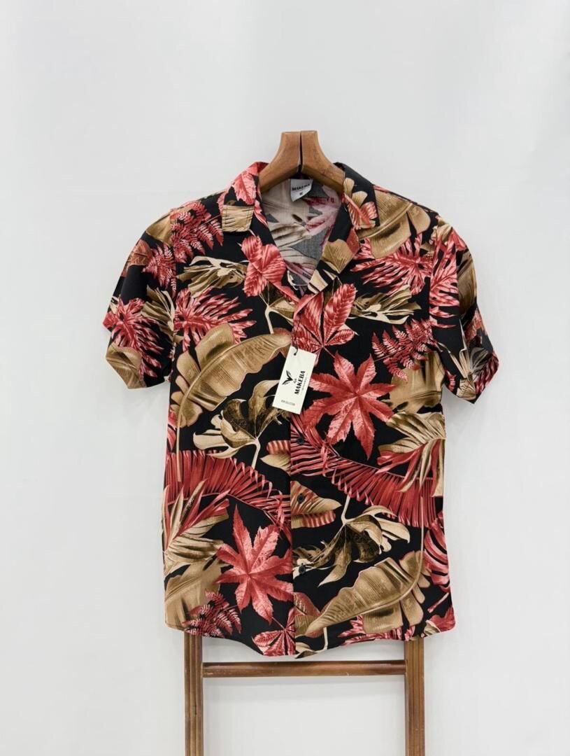 Chemise tropicale à manches courtes