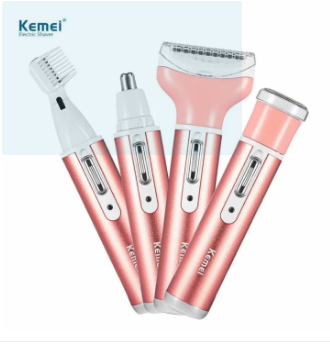 Electroginal Kemei KM-6637 4 in 1 Ladies Hair Clipper Professional 4 in 1 Women Razor Shaver Body Epilator Nose Facial Bikini Underarm Hair Removal Machine