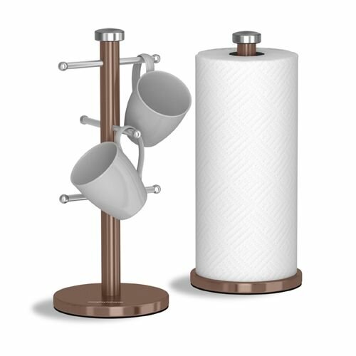 Ensemble Porte-Tasse et Support Papier Cuivre