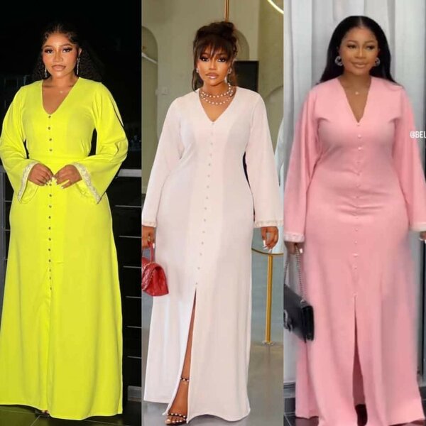 Robe élégante longue boutonnée