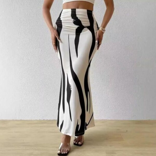 Jupe longue imprimée zèbre