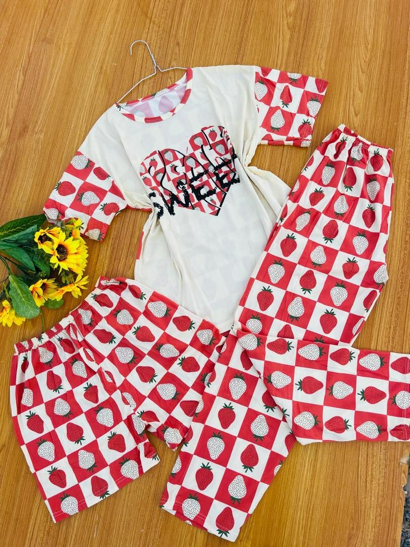 3 in 1 Ladies Pajamas/ Loungewear