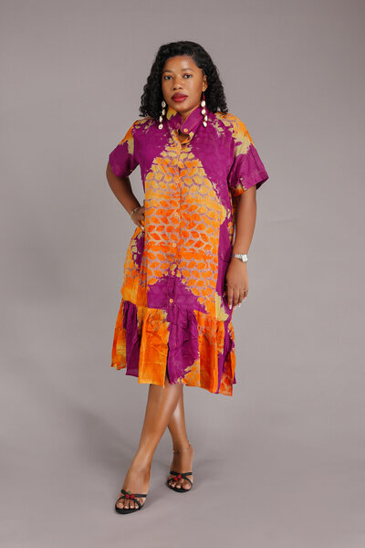 Robe colorée estivale femme