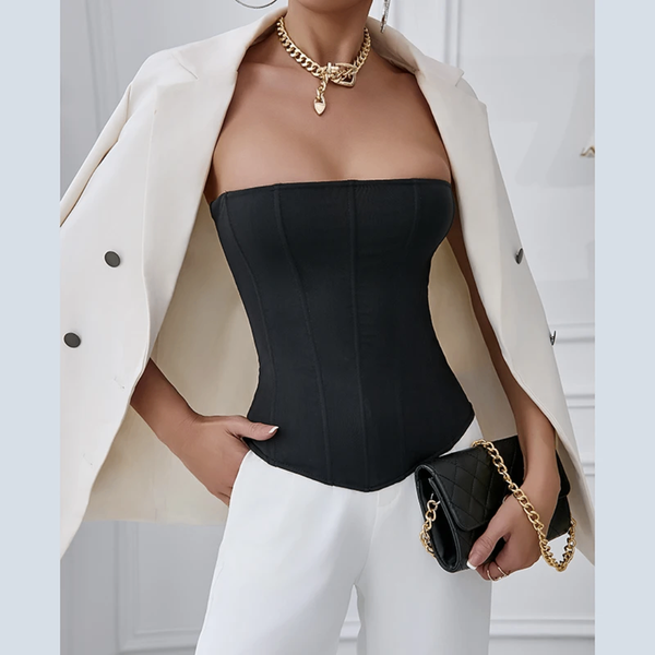 Top bustier noir élégant