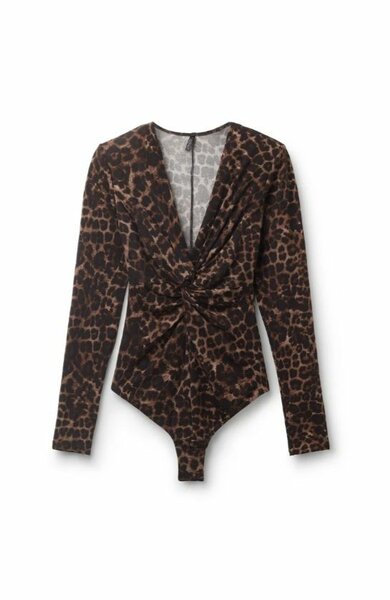 Body léopard manches longues