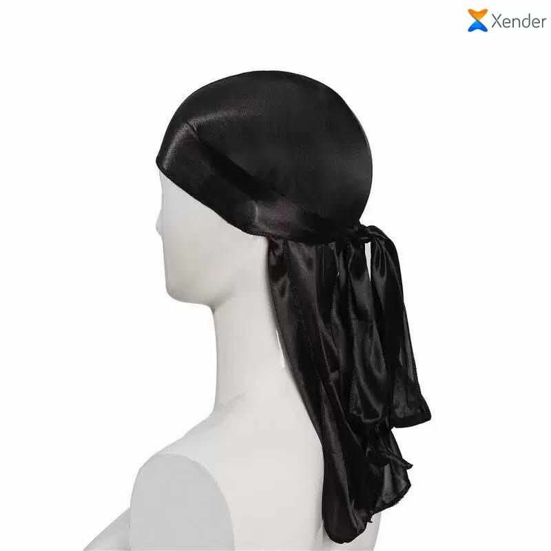 Durag en soie noir