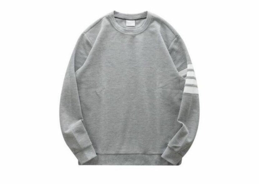 Sweat-shirt gris à rayures