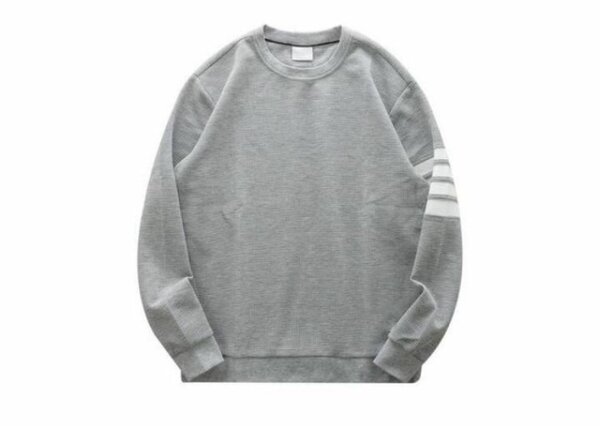 Sweat-shirt gris à rayures