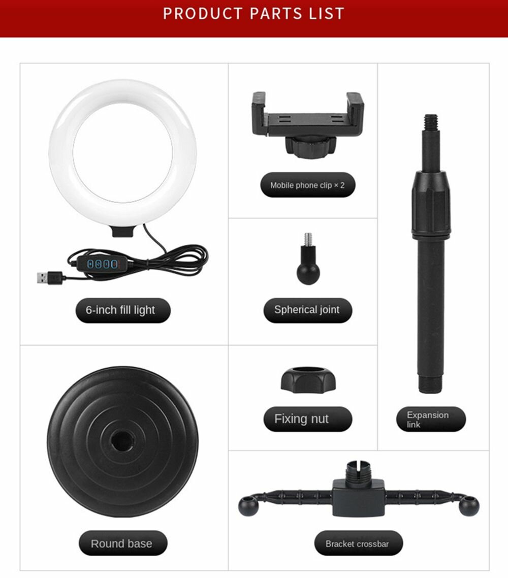 Live Desktop Ring Light Phone Holder