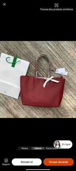 Sac à main luxe en cuir Lacost