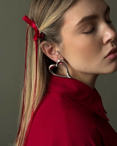 Серьги сердечки