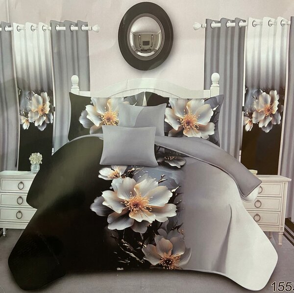 7 pieces bedspread  Comes with 2 curtains, 2 continental pillowcases as d 2 stander pillowcases 