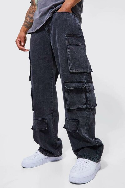 Jeans cargo homme noir