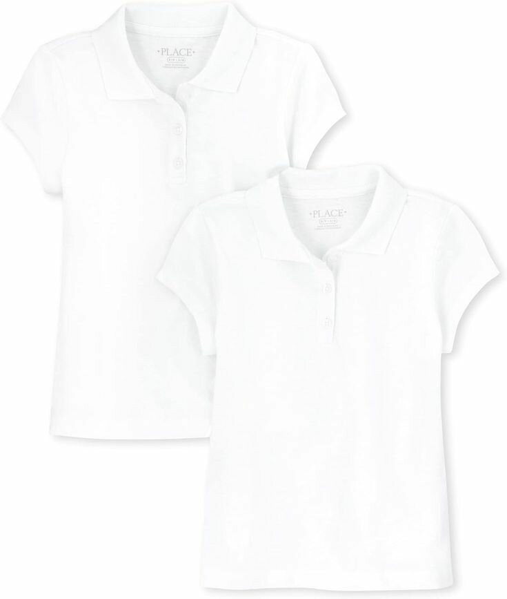 Lot de 2 polos blancs filles