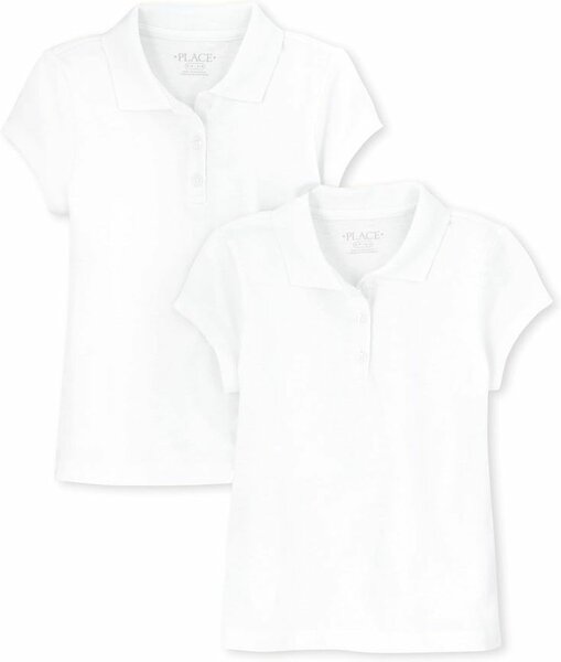 Lot de 2 polos blancs filles