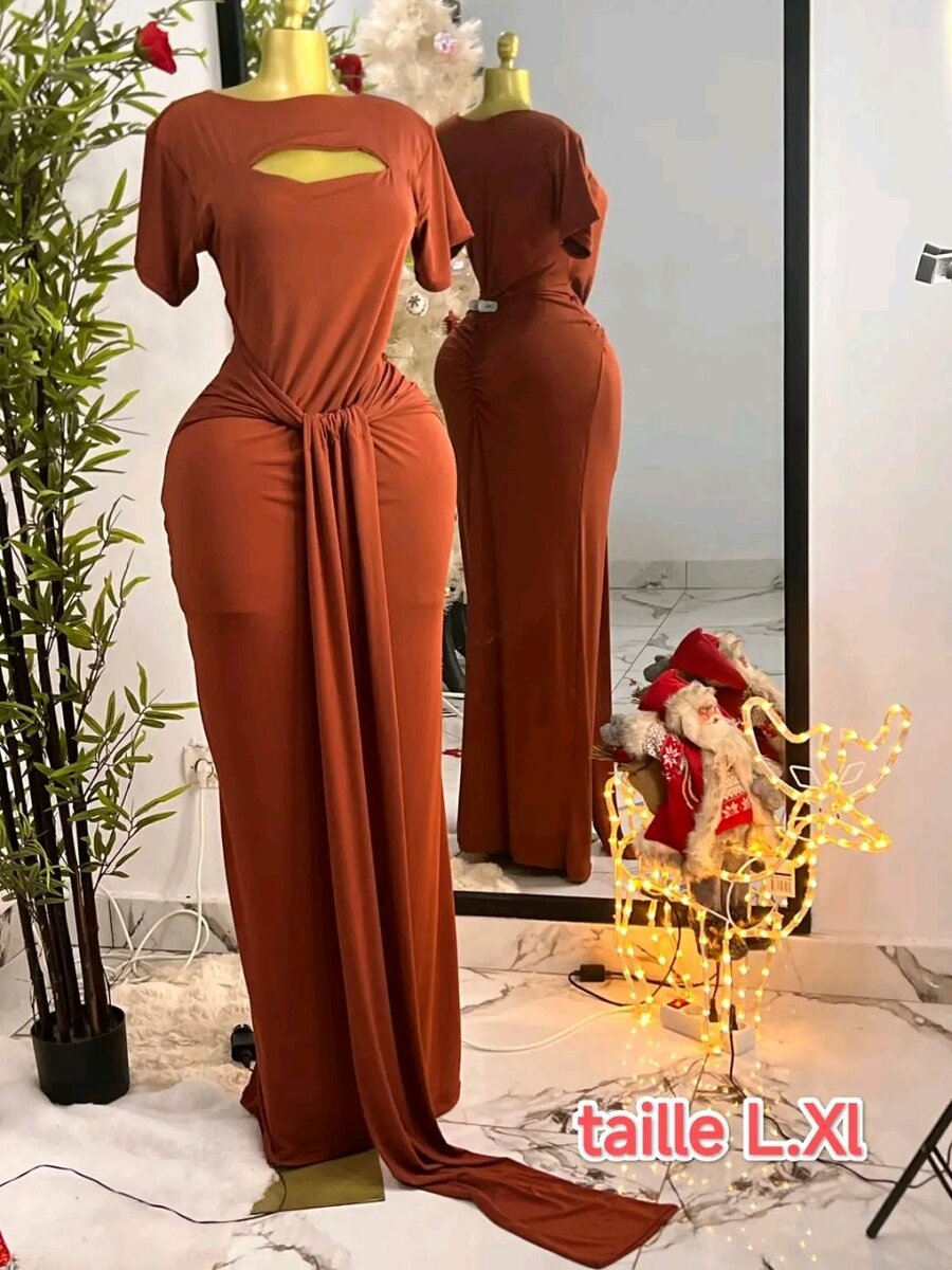 Robe longue élégante fendue