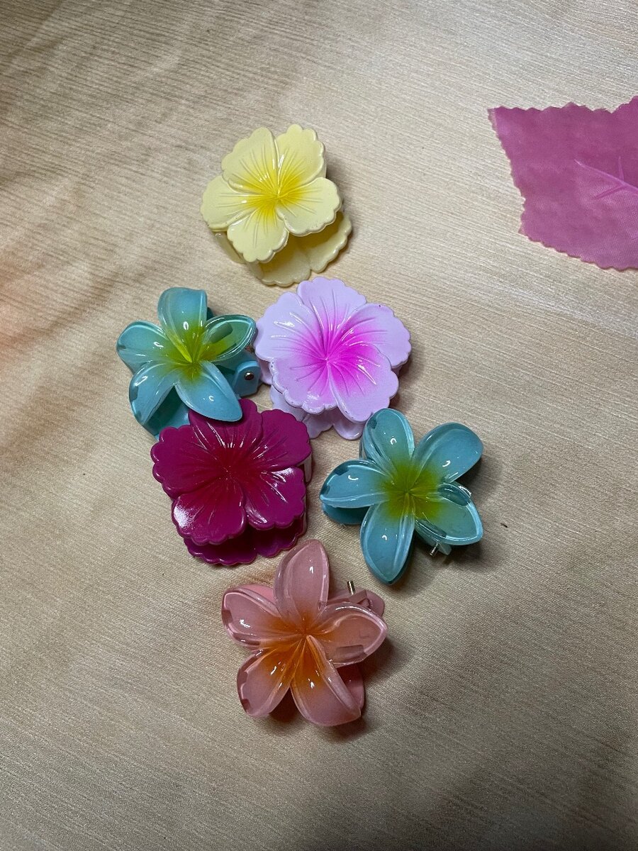 Pinces à cheveux fleuries colorées